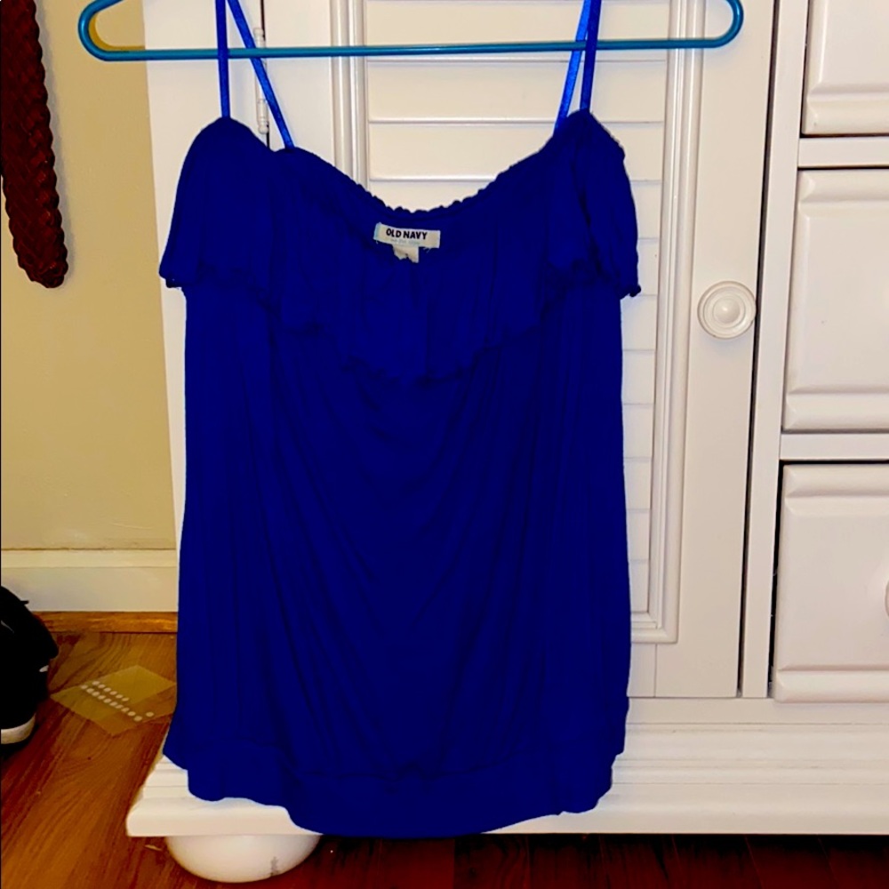 Royal Blue Strapless Top